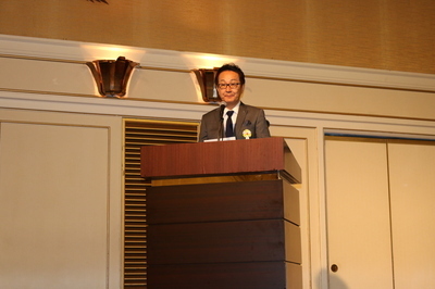 社内木鶏全国大会　社長登壇の様子